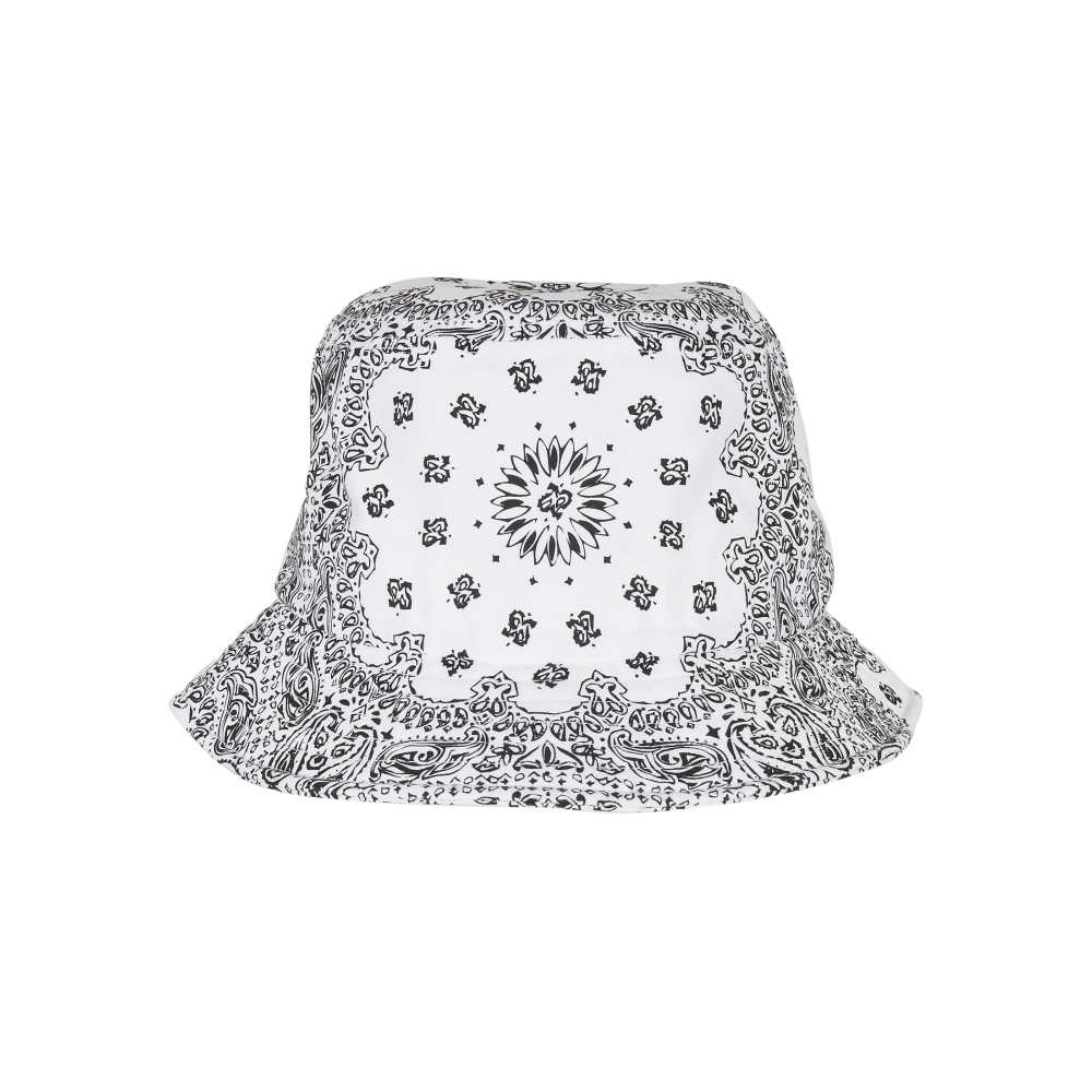 Urban Classics - Bandana Print Eimer Hut - Weiß/Schwarz